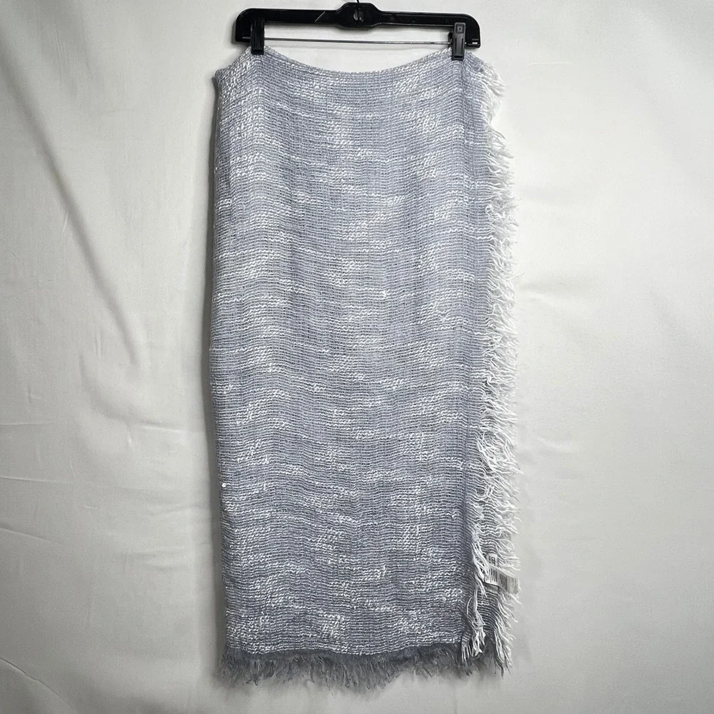 Cotton On Gray Woven Fringe Scarf Unisex Soft Minimalism Wrap Shawl Boho 61x67